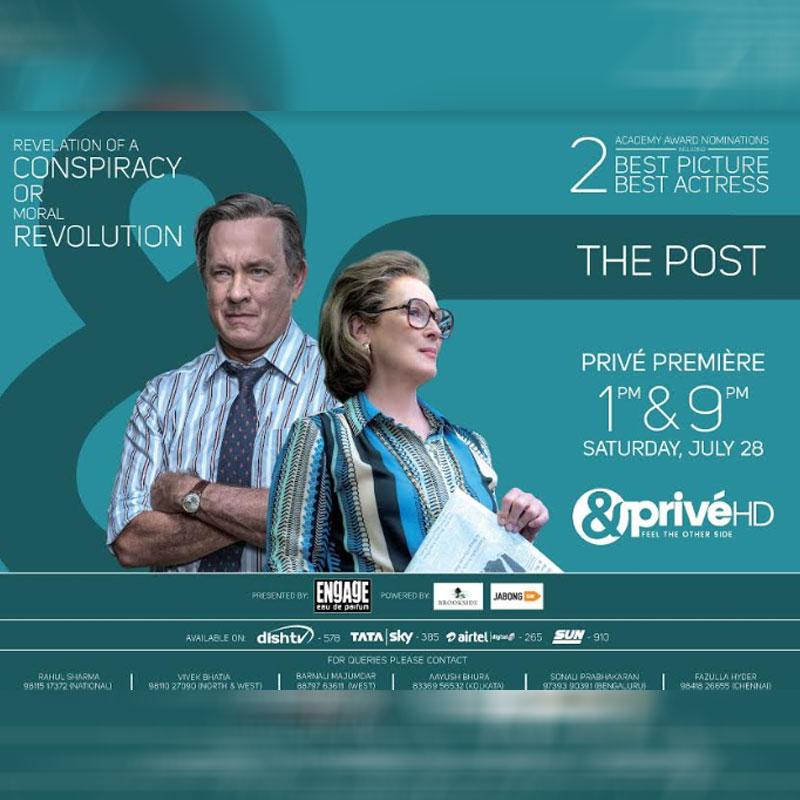 Independent press vs the government  &Privé HD brings the premiere of ‘The Post’ on 28th July