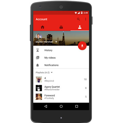 YouTube redesigns mobile app; adds new tabs
