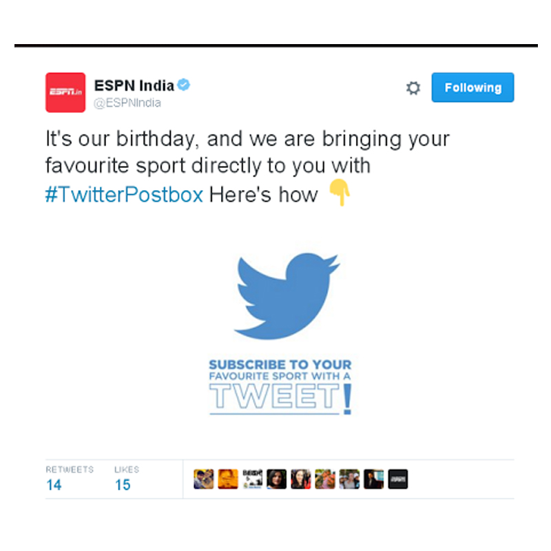 ESPN India and Twitter launch #TwitterPostbox for sports lovers