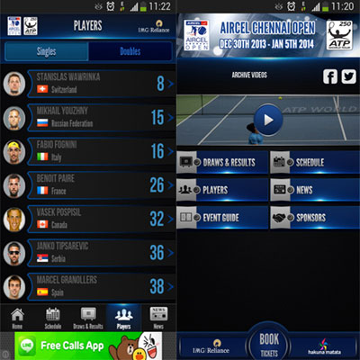 Aircel Chennai Open 2014 launches exclusive mobile app