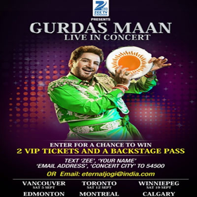 Zee TV Canada partners with Gurdas Maan’s Live tour