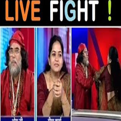 Shameful: Panelists resort to physical violence on IBN7 ‘Radhe Ma’ debate