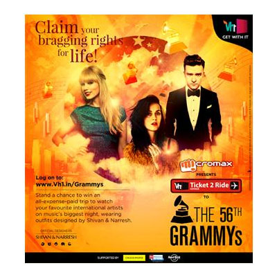 Micromax presents the Vh1 Ticket To Ride Contest to the 56th Annual GRAMMY Awards