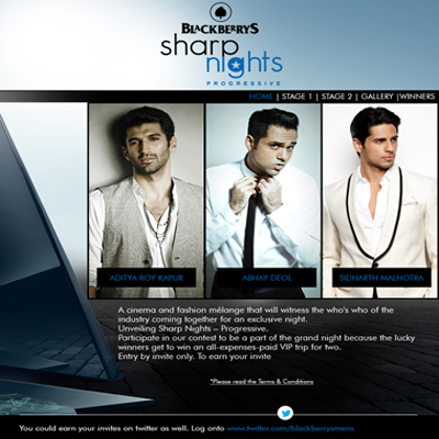 Win an all expense paid VIP trip to Blackberrys Sharp Nights Progressive