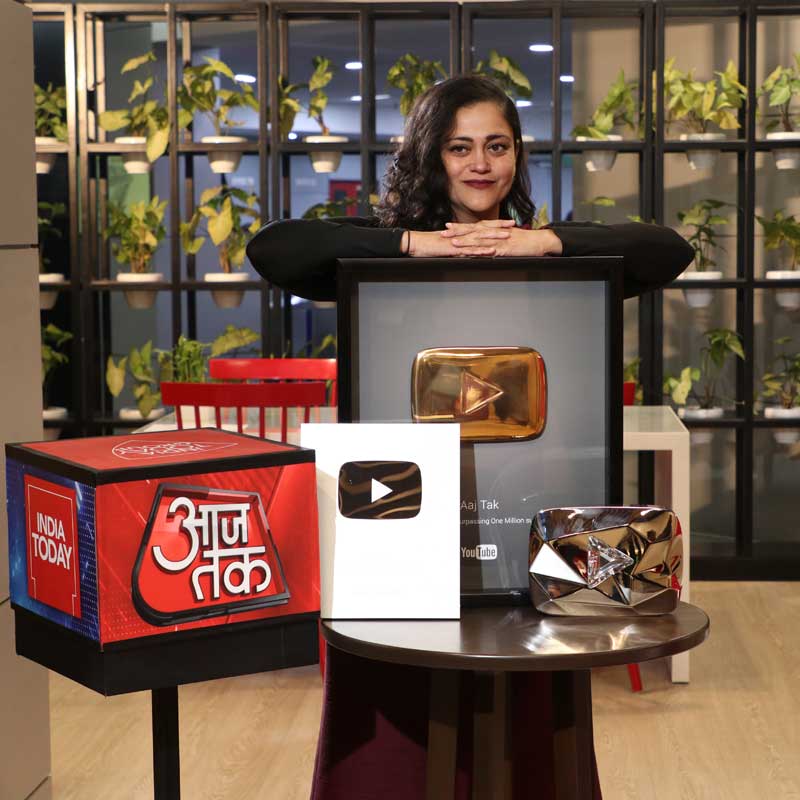 Aaj Tak becomes the world’s first News Channel to be awarded YouTube’s ‘Diamond Play Button’