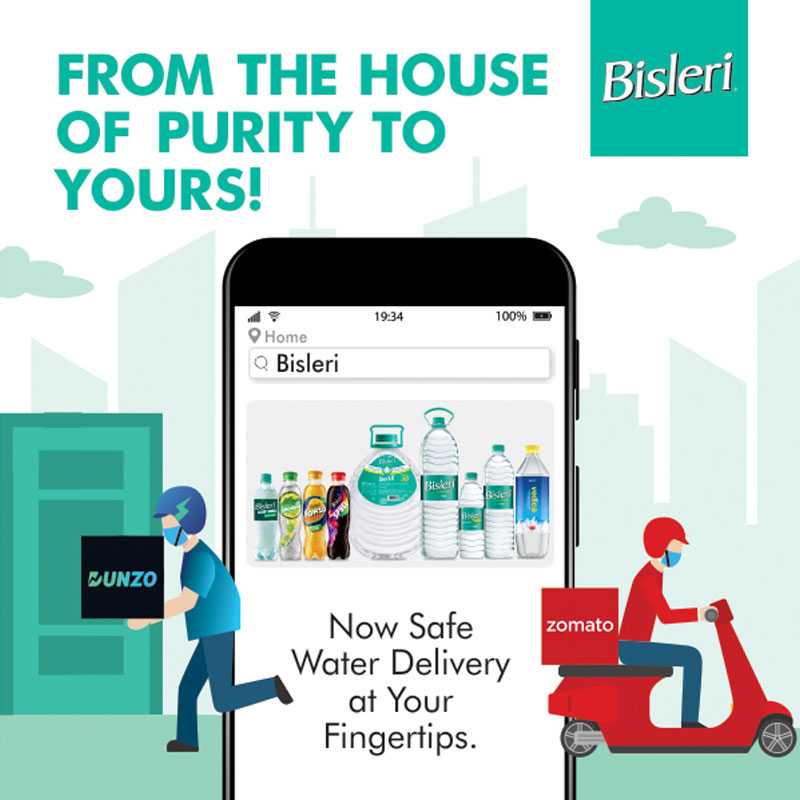 Bisleri partners with Zomato and Dunzo for home delivery services