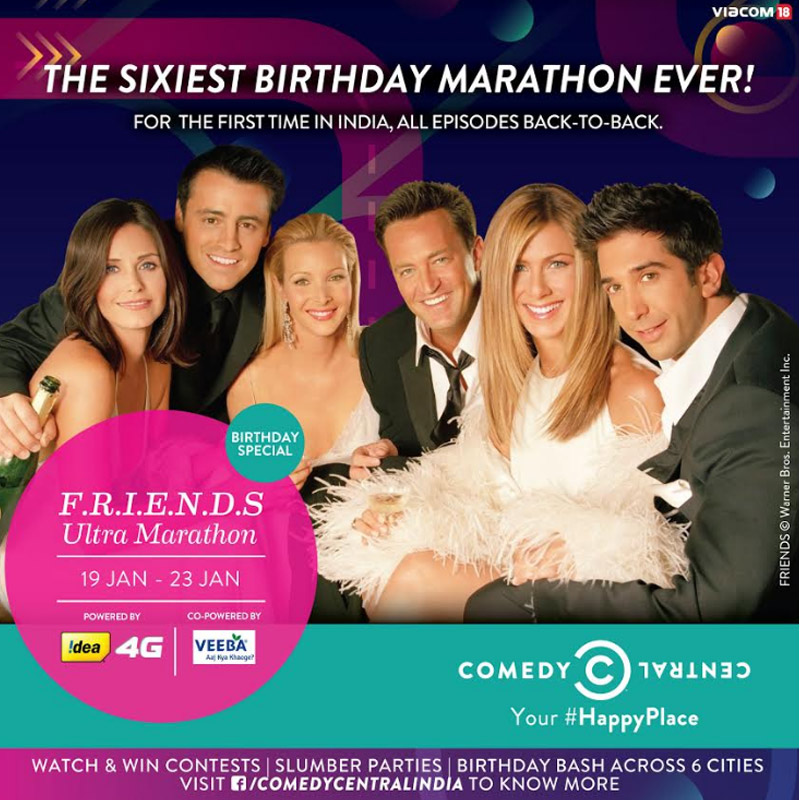Comedy Central sets pace for ultimate celebration with over 100 hours of non-stop FRIENDS ultra marathon for its 6th birthday