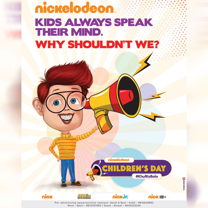 Nickelodeon launches  #Khulkebolo campaign for Children’s Day