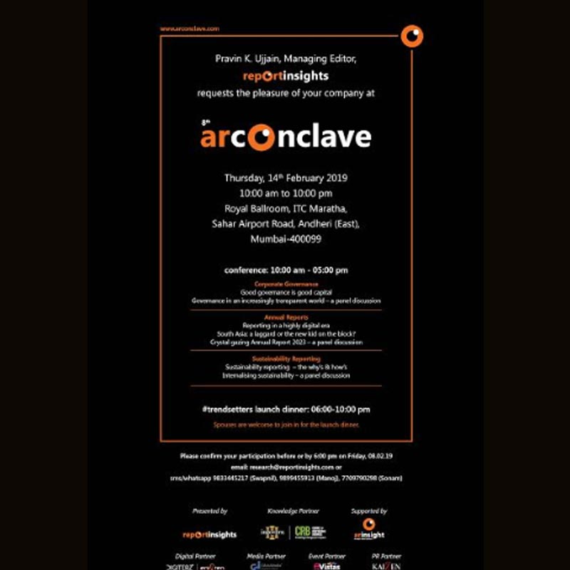 The Kumbh of Corporate reporting minds – the 8th AR Conclave will witness the convergence of corporate reporting authorities and enthusiasts this Thursday, 14th February