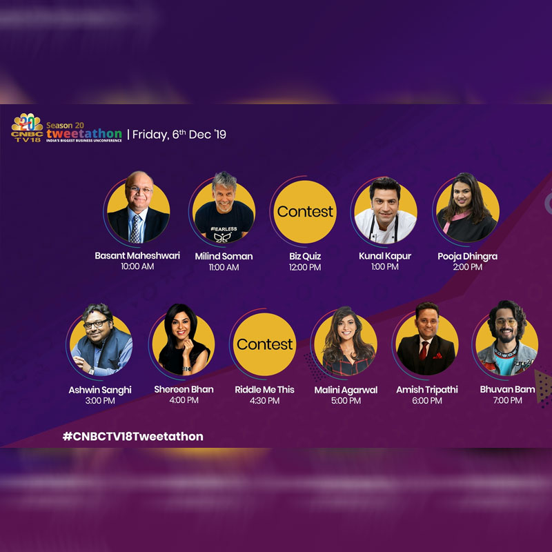 CNBC-TV18 introduces #CNBCTV18Tweetathon on its 20th anniversary