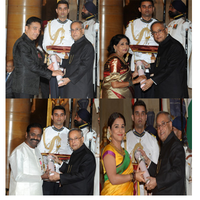 Kamal Haasan honoured with Padma Bhushan, Vidya Balan with Padma Shri