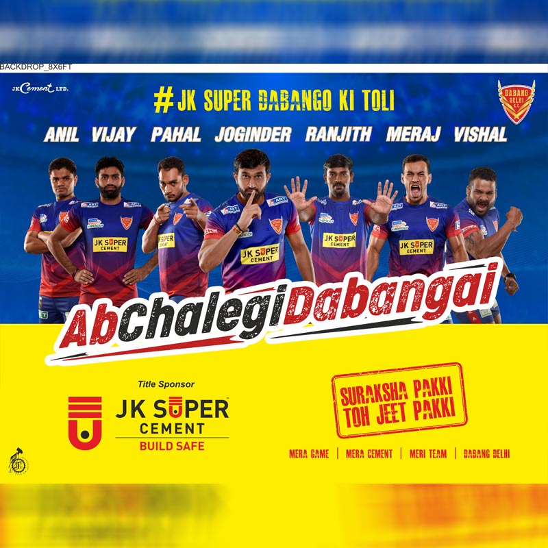 JK Super Cement announces association with Dabang Delhi as Team Title sponsor in Pro Kabaddi League 2019