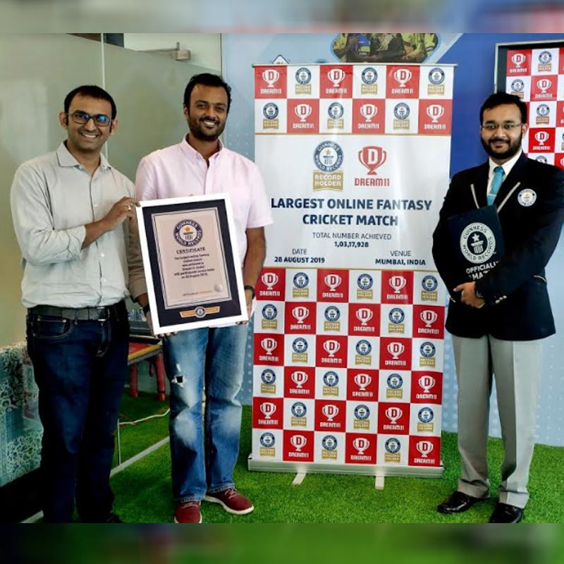 Dream11 creates a GUINNESS WORLD RECORDS™ title for hosting the ‘Largest Online Fantasy Cricket Match’