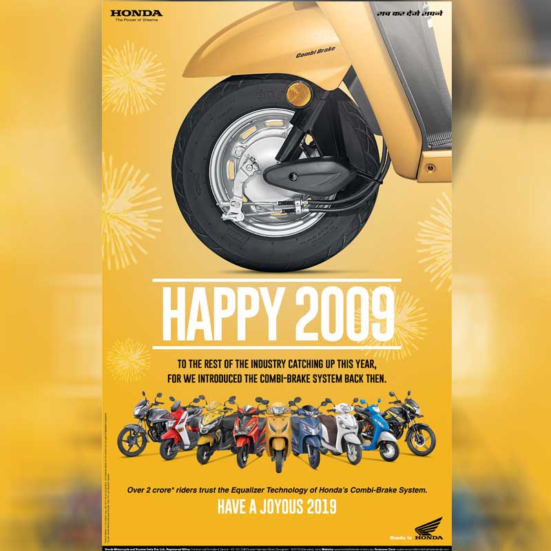 Honda 2Wheelers, Dentsu One wish “Happy 2009”