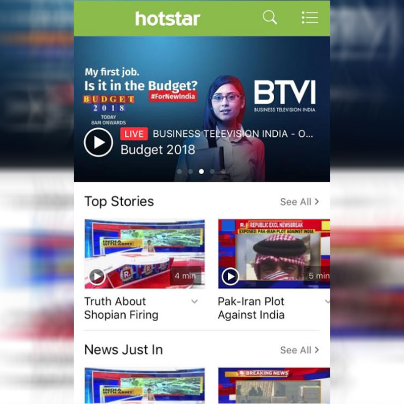 BTVI to now bring live budget updates on Hotstar
