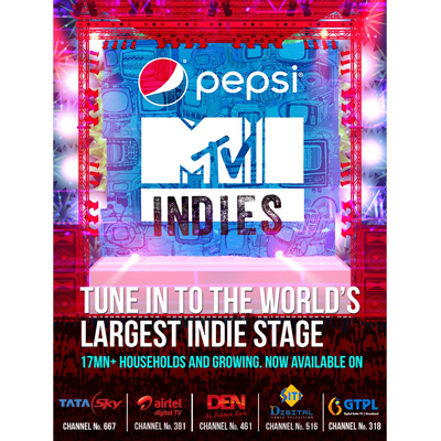 Pepsi MTV Indies clocks a reach of 17mn homes within 2 months of launch
