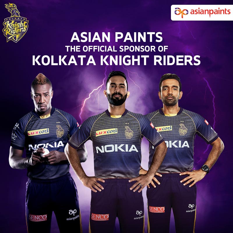 Asian Paints announces sponsorship with Kolkata Knight Riders for VIVO IPL 2019
