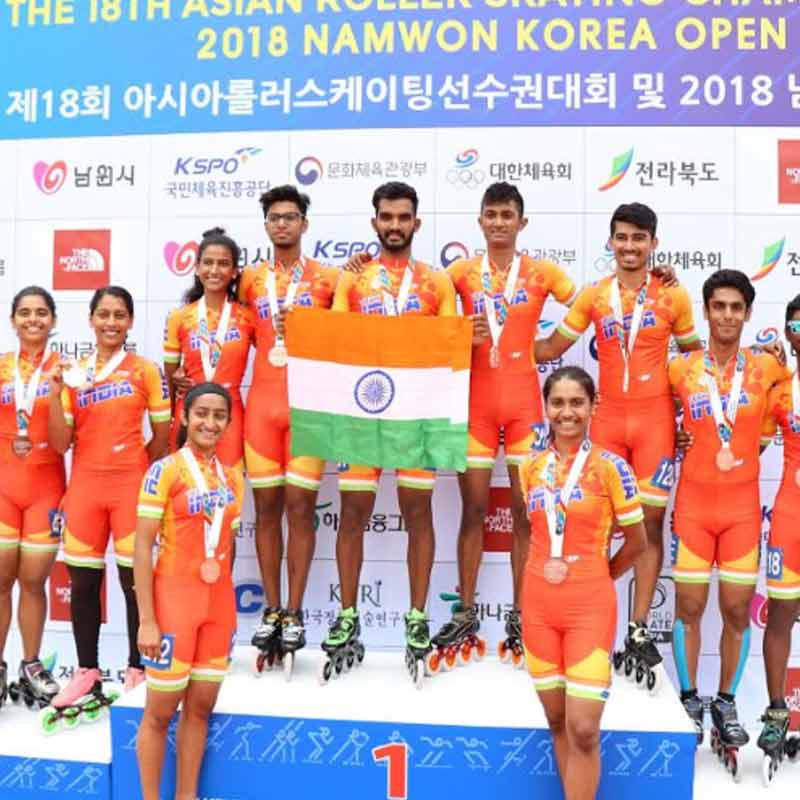 India Skates away to glory with medals galore at The Asian Roller-Skating Championship held in South Korea