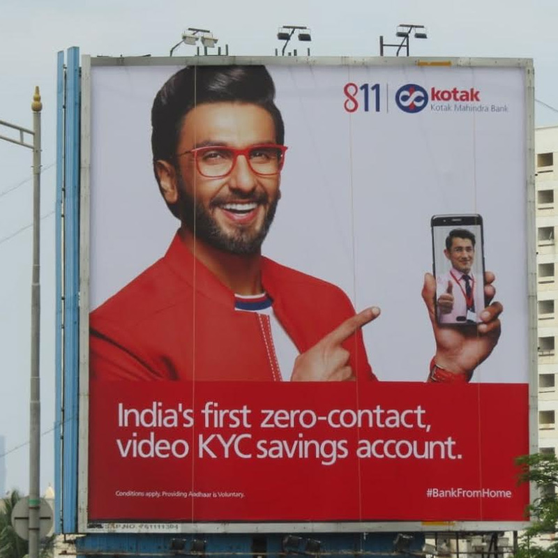 Platinum Outdoor launches India’s first-ever zero-contact savings account for Kotak via OOH media