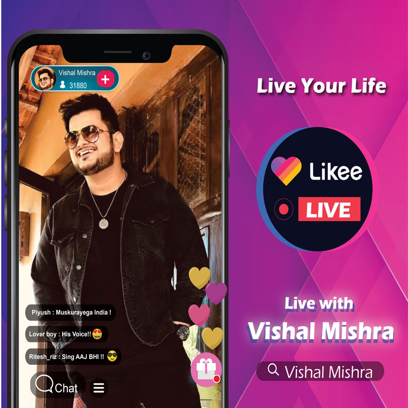 India’s iconic music composer and singer Vishal Mishra connects with fans via Likee Live