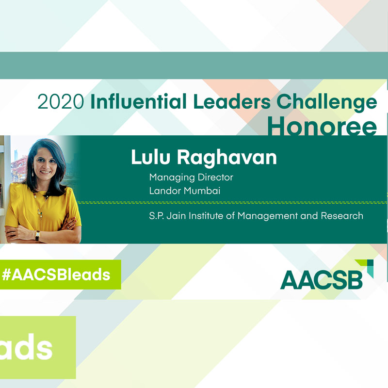 Lulu Raghavan, Managing Director, Landor Mumbai Honored as 2020 AACSB Influential Leader