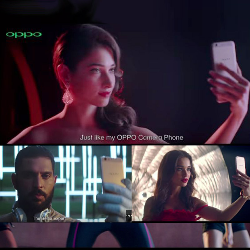 Yuvraj, Tamannah & Amy share Oppo spirit