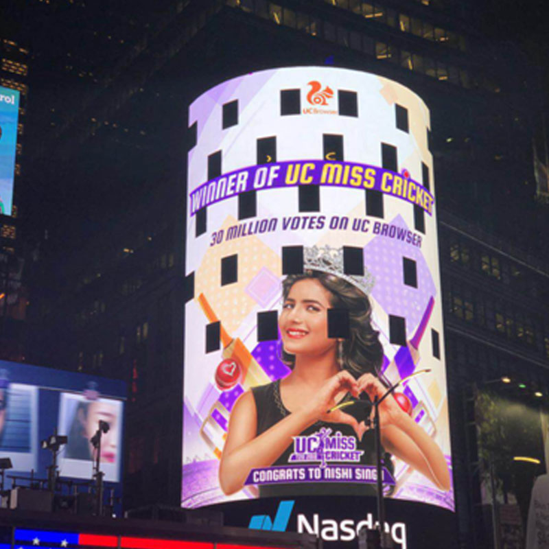 UC Browser’s Miss Cricket Campaign Makes Debut on billboard at New York Times Square