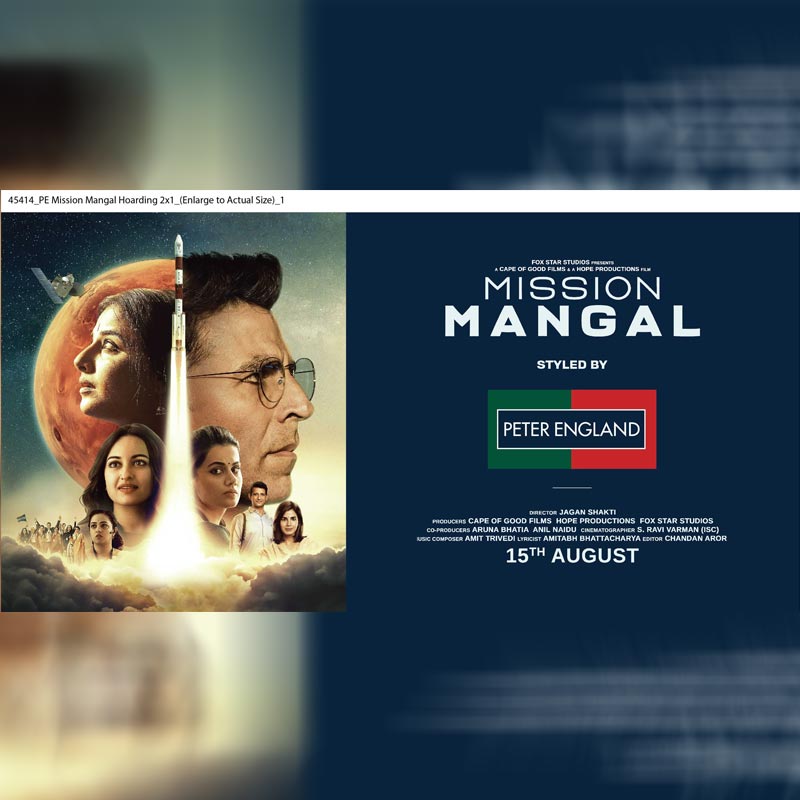 Peter England Joins Forces with the Upcoming Bollywood Movie ‘Mission Mangal’ To Style Akshay Kumar