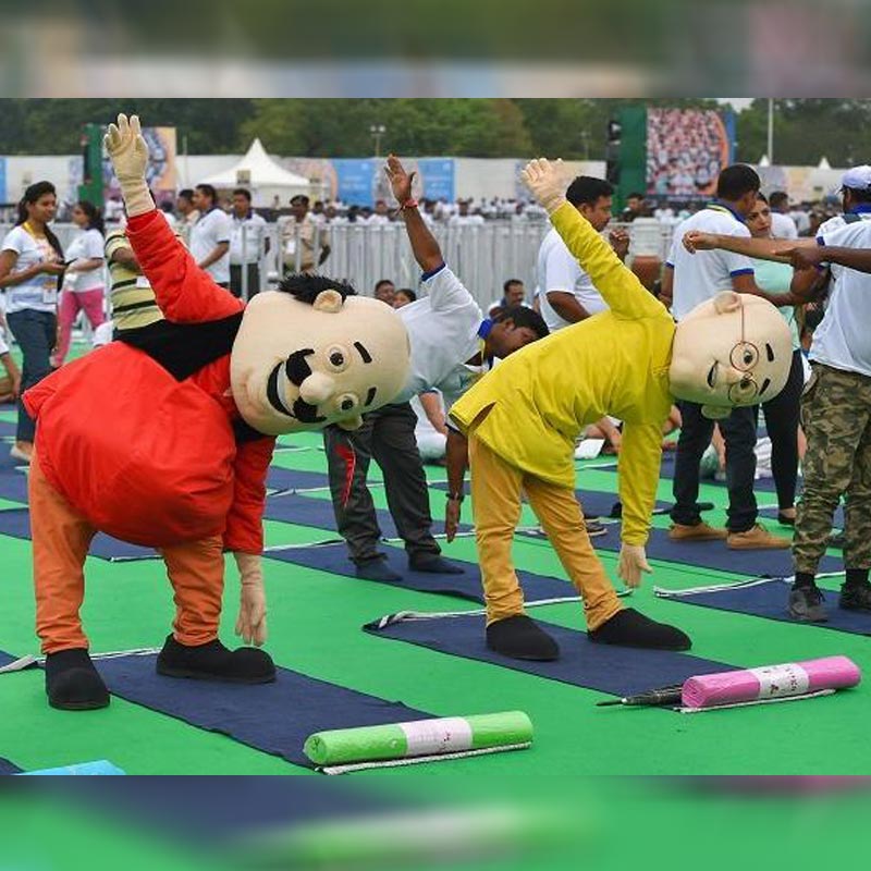 Cosmos-Maya’s Yoga ambitions given a boost by PM Narendra Modi who performs Asanas with Motu Patlu