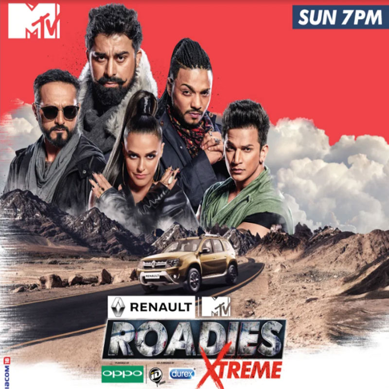 Renault MTV Roadies Xtreme powered by OPPO co-powered by ID Shoes & Durex ups its ante with marquee sponsors for its milestone season