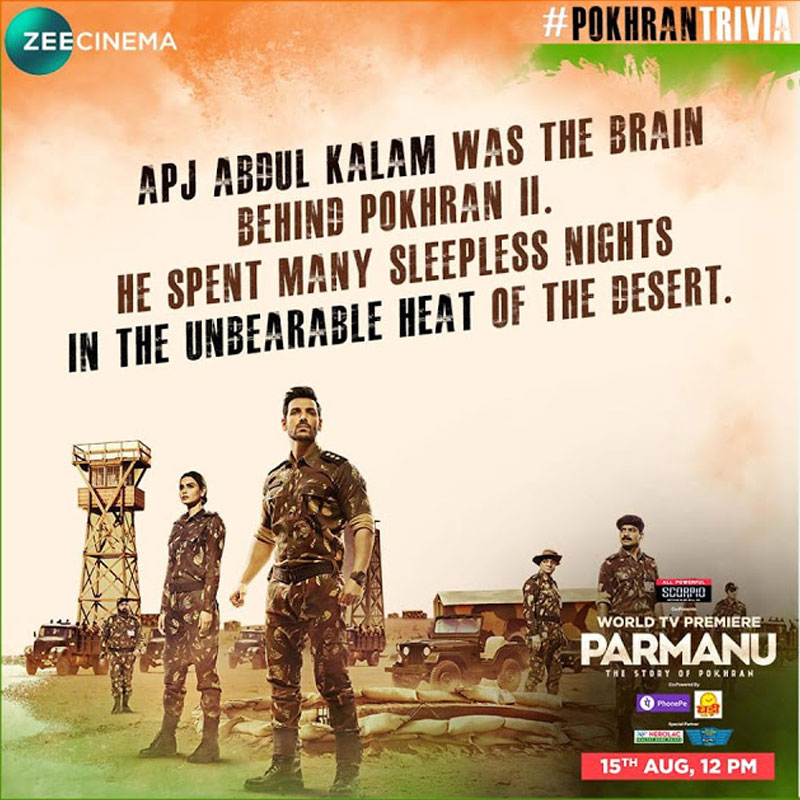 Zee Cinema’s Parmanu: The Story of Pokhran is the highest rated premiere on Independence Day