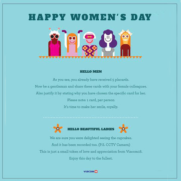 Viacom18 surprised its female employees with cupcakes on Women’s Day