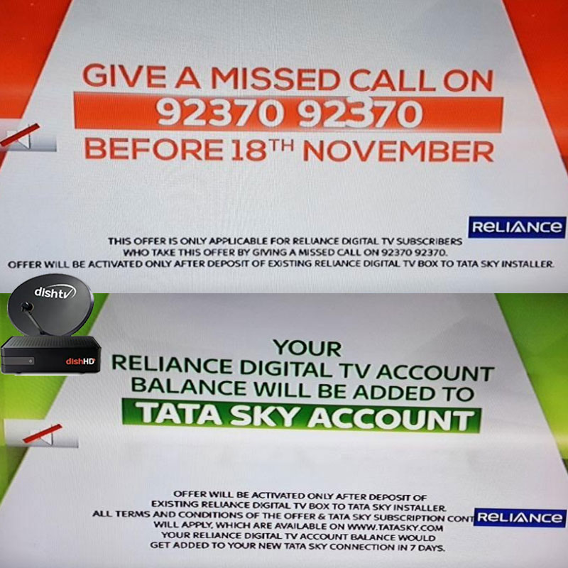 Tata Sky offers Reliance DTH consumers migration deal, Dish TV too in play