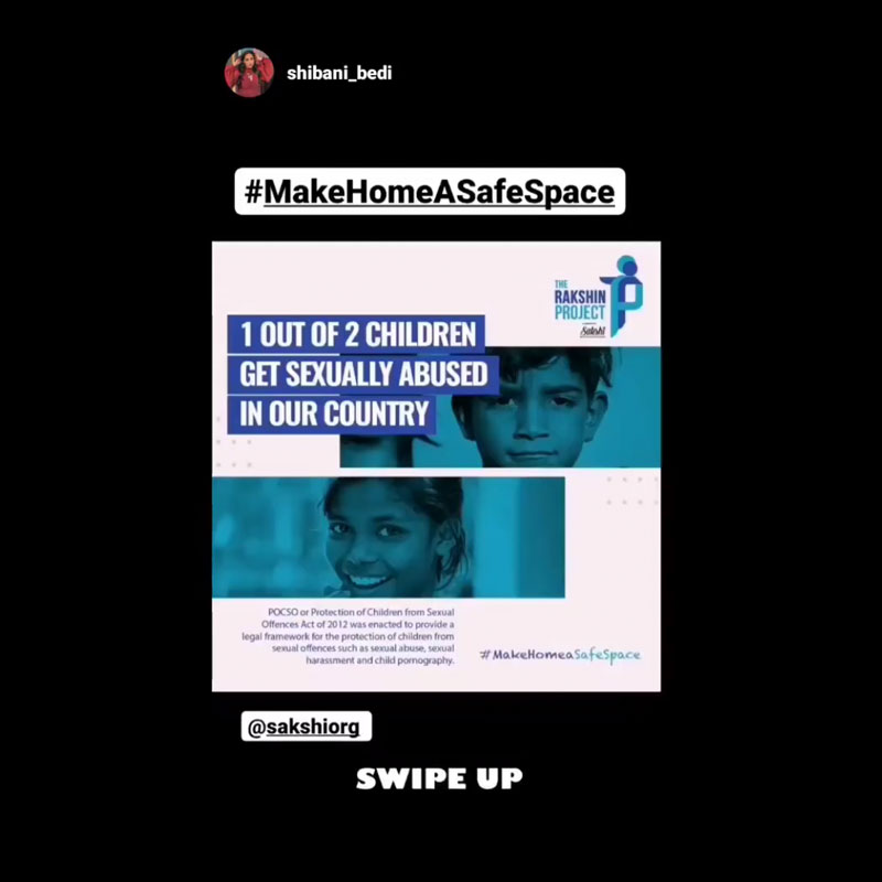 Sakshi, (regd NGO) Creates Awareness on Child Sexual Abuse Launches #MakeHomeASafeSpace Campaign During COVID-19