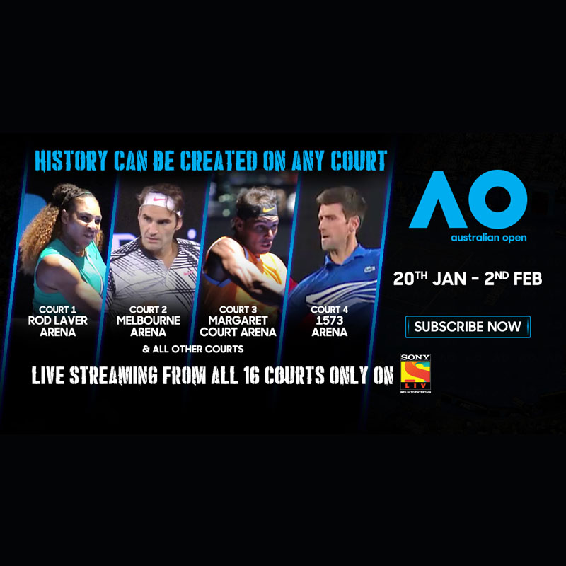 SonyLIV to live stream 16 simultaneous feeds of Australian Open 2020