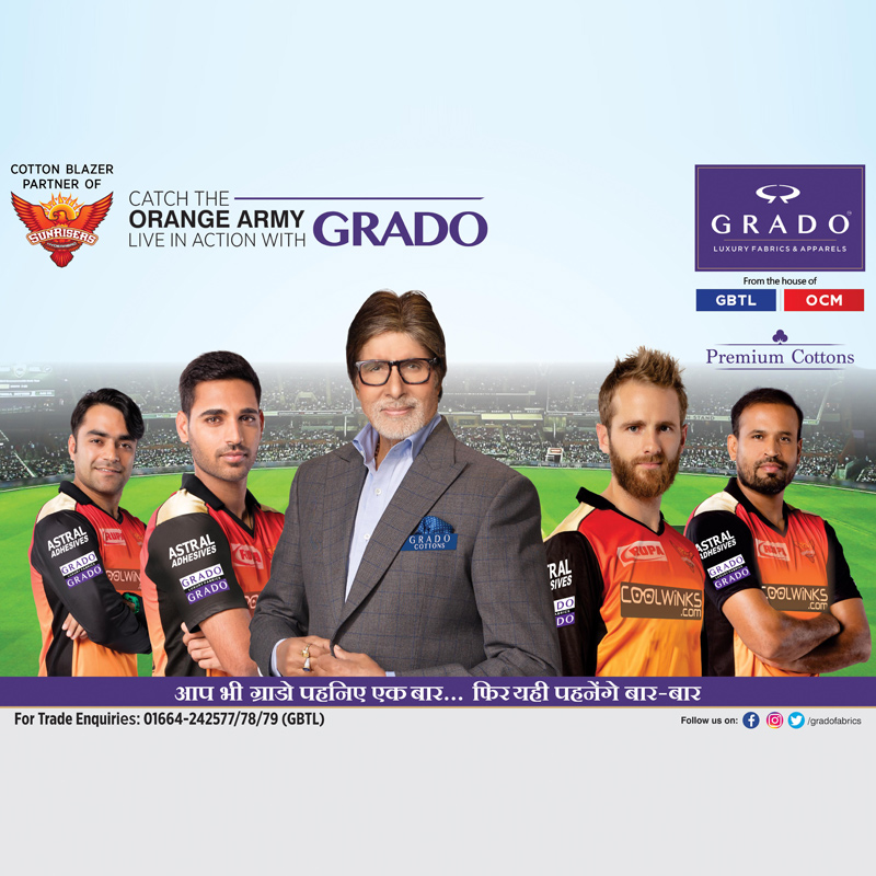 GRADO from The House of GBTL and OCM unites with Sunrisers Hyderabad