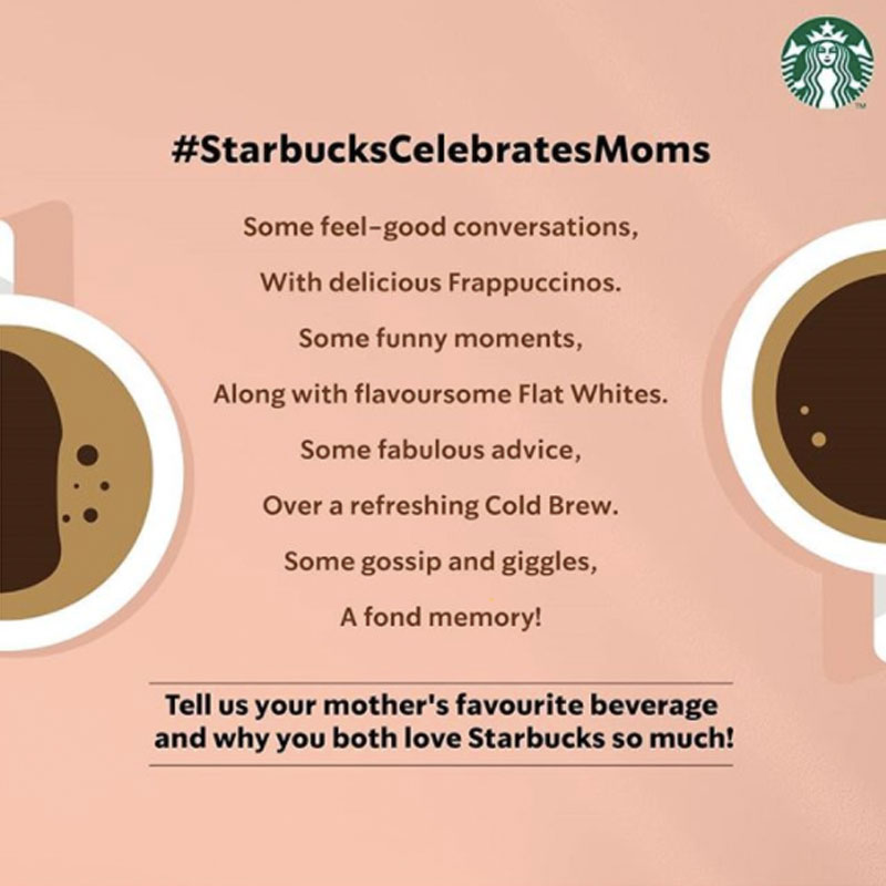 #StarbucksCelebratesMoms with a special dedication this International Mother’s Day
