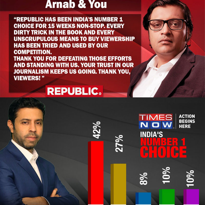 Stunning victory for Republic TV, Republic watches Times Now