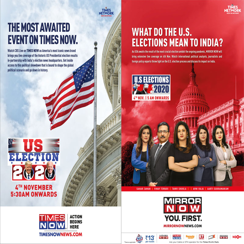 Times Now, Mirror Now partner with CBS News for US Election 2020