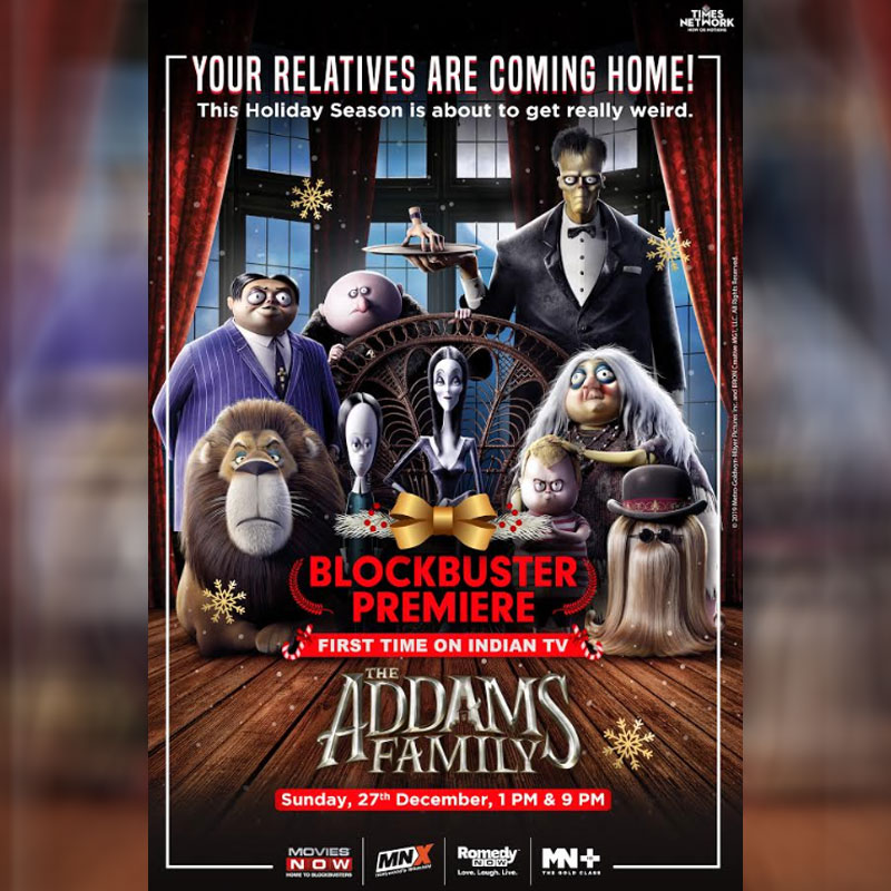 Celebrate Christmas with Times Hollywood Network’s blockbuster premiere of The Addams Family