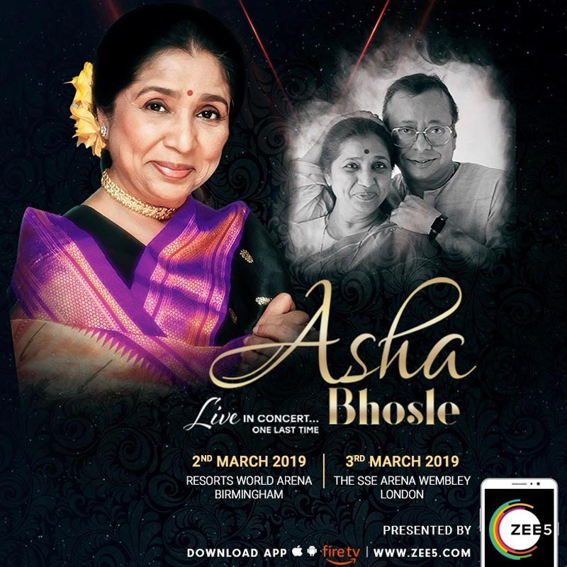 ZEE5 sponsors iconic singer Asha Bhosle’s global farewell tour and tribute to music maestro R.D. Burman, in the UK