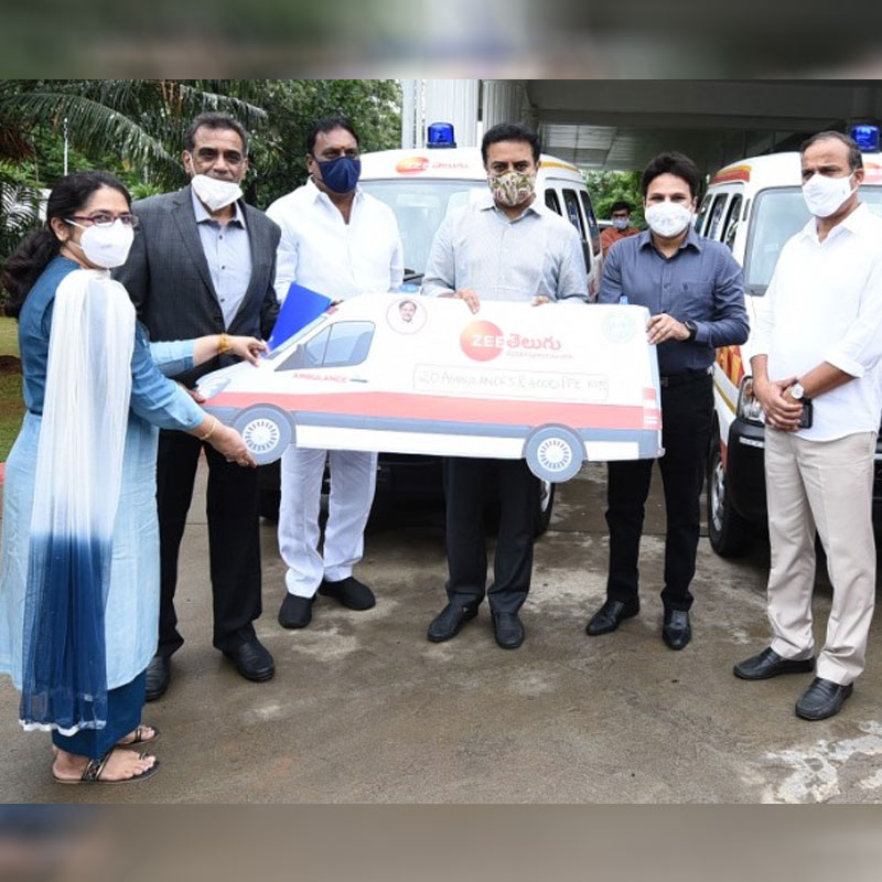 ZEEL donates 20 ambulances, 4,000 PPE kits and 1,50,000 daily meals to Telangana